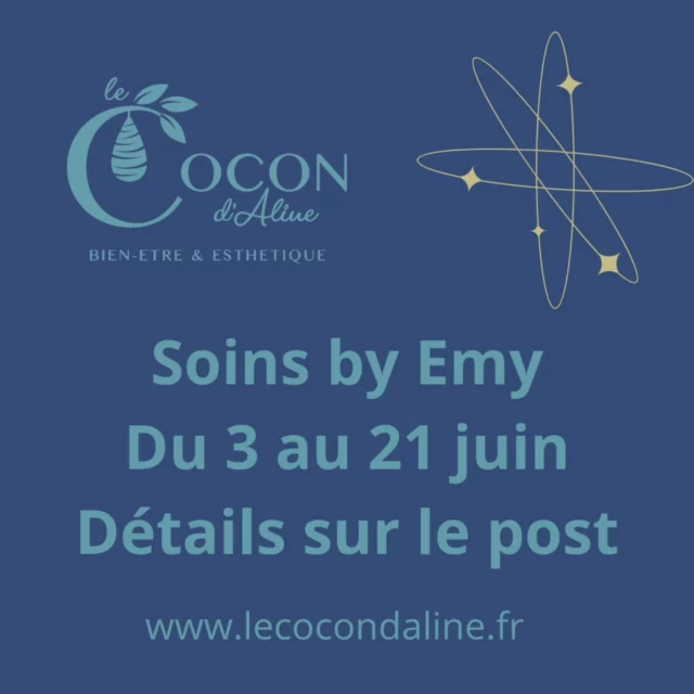 ✨ Emy est de retour ! ✨ 
Du 3 au 21 juin, profitez de ses soins à petits prix pour un moment de détente absolue. 🌸💆‍♀️ 

Réservez dès maintenant en sélectionnant "by Emy" sur notre site ! 

💆‍♀️ Soin visage ou massage corps** (45 min) ➡️ 35€ 
💅 Soin ou semi-permanent mains/pieds ➡️ 25€
👁 Rehaussement de cils + teinture ➡️ 45€

📅 Les places sont limitées, alors ne tardez pas !

Le Cocon d'Aline
👩‍🎓Esthéticienne diplômée d'état.
🎓 Formations par @oxalia.officiel
📍ZAC des Étangs
13920 Saint Mitre Les Remparts.
♿ Accès PMR
🚙 Parking réservé à la clientèle devant l'institut.

#lecocondaline #estheticienne #esthetique #beaute #beauty #lacherprise #skyncare #routinebeaute #cosmetique
#cosmetiquebio #biobyoxalia #greenbeauty #institutdebeauté #massage #discoverunder5k #saintmitrelesremparts #stmitrelesremparts #istres #istresmaville #martigues #martiguescoeurdeville #fossurmer #arles #miramas #marignane #vitrolles #chateauneuflesmartigues #cotebleue #salondeprovence #saintmartindecrau